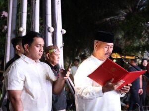 Foto: Suasana pelantikan di Taman Kota Raja Tenggarong.